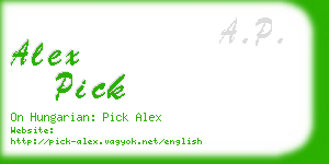 alex pick business card